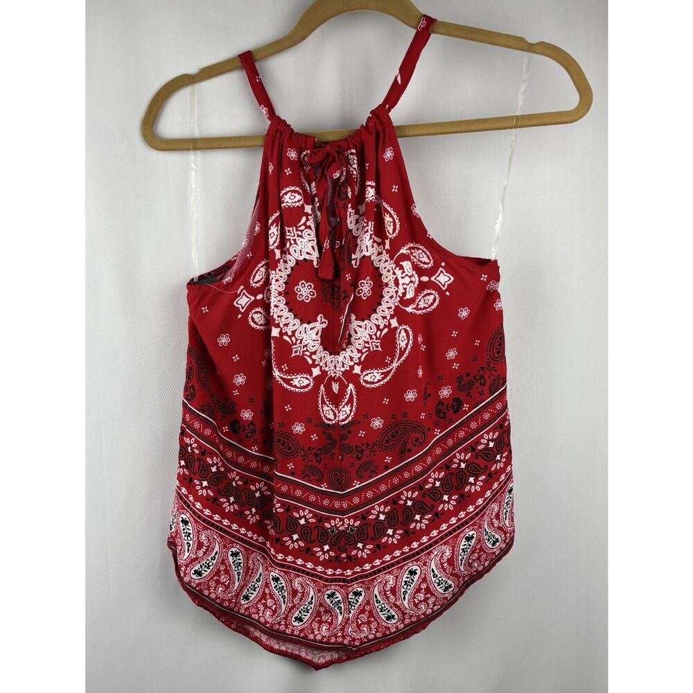 No Boundaries Lot of 2 Halter Tops | XS | Red & Green Bandana NWT